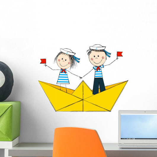Funny Kids Paper Boat