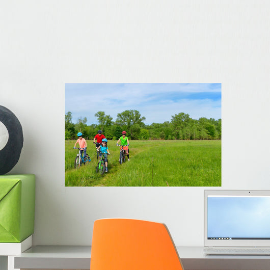 Happy Family Bikes Cycling Wall Decal
