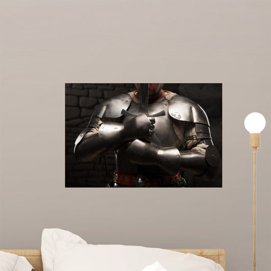 Medieval Knight Kneeling with