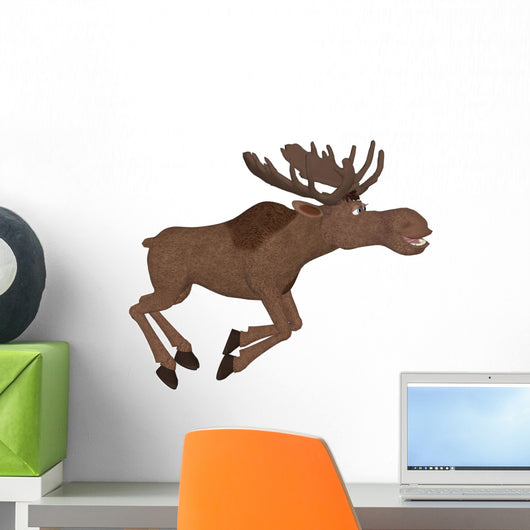 Cartoon Moose Wall Decal