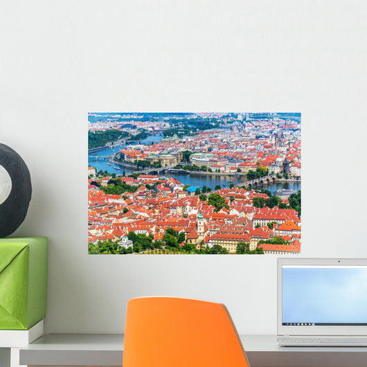 Aerial Panorama Prague Czech