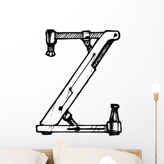 Steampunk font Wall Decal