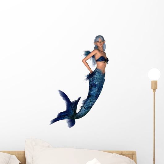 Blue Mermaid Wall Decal