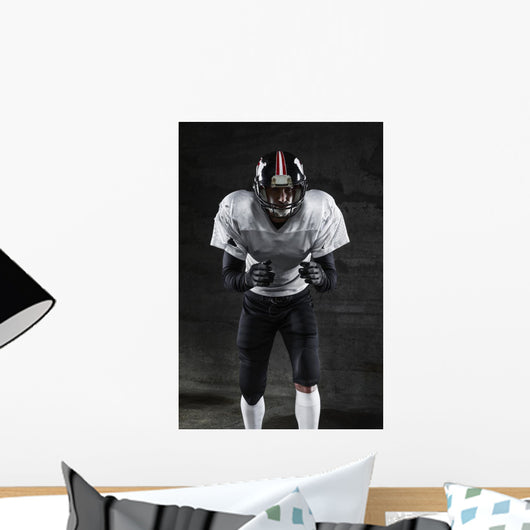 American Football Player Waiting