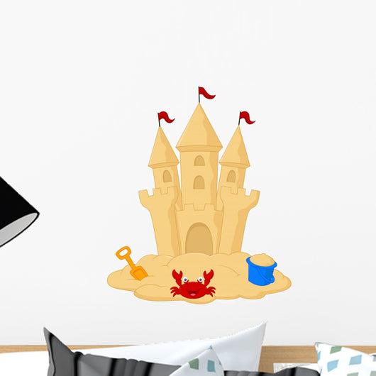 Sand castle cartoon Wall Decal