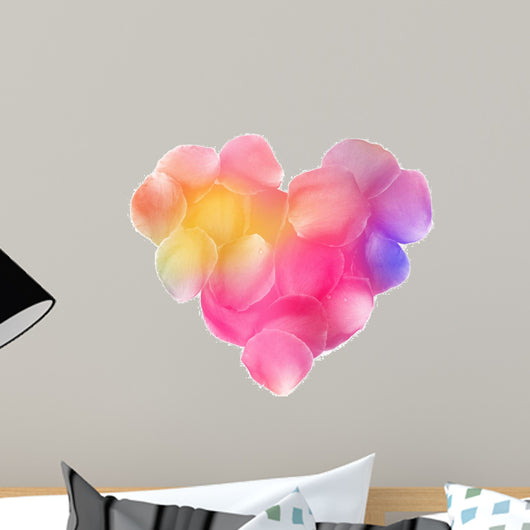 Colorful Rose Petals Heart