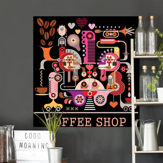 Coffee Shop Wall Mural