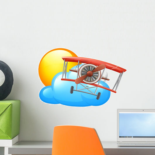 A Vintage Plane Flying Wall Decal