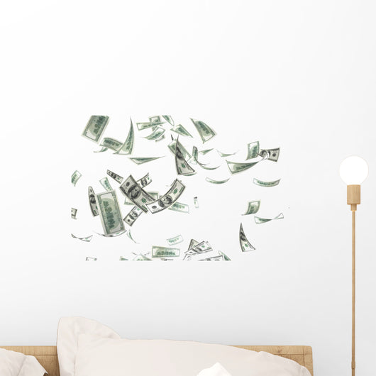 3d money falling Wall Mural