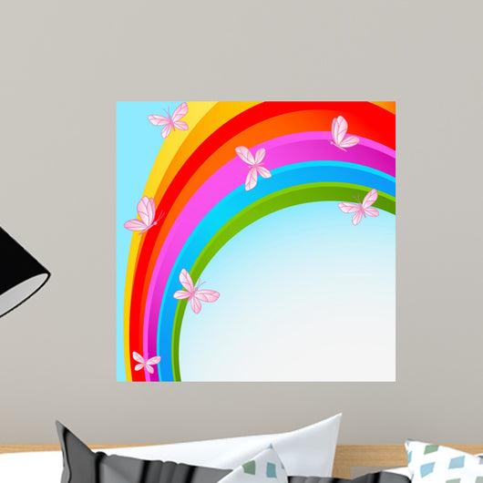 Rainbow Sky with Butterfly