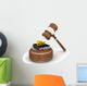 Wooden gavel and law book. Wall Decal