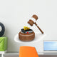 Wooden gavel and law book. Wall Decal