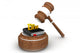 Wooden gavel and law book. Wall Decal