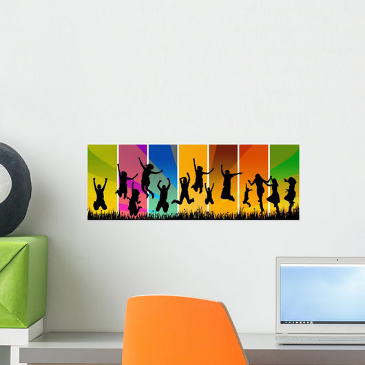 jumping young people Wall Mural