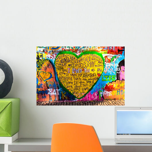 graffiti of heart with inscription