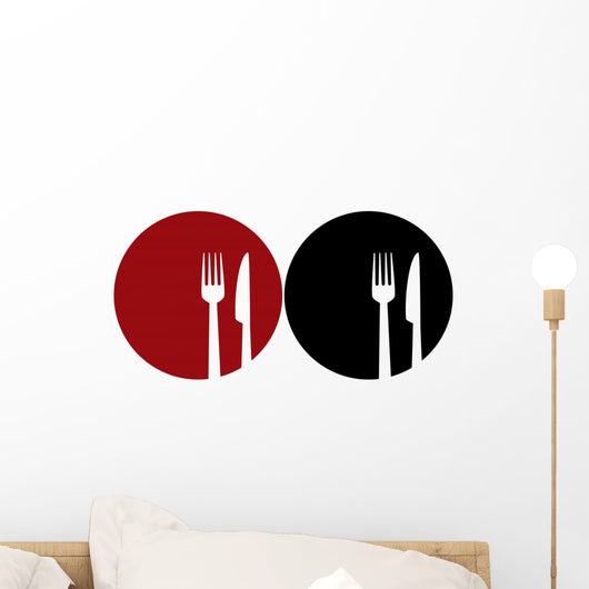 plate with fork and knife Wall Decal