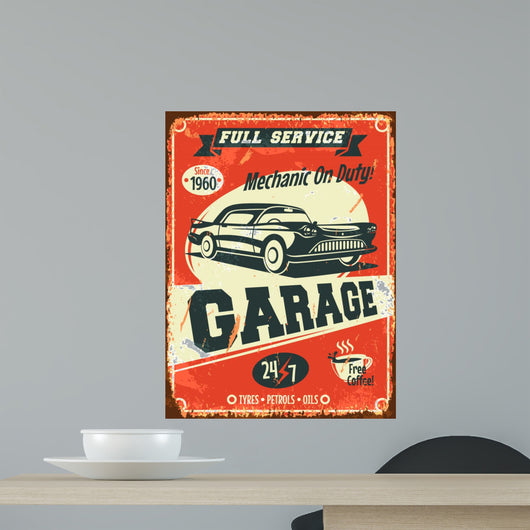 Retro Car Service Sign