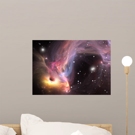 Heavy black hole absorbing gas and dust from around Wall Mural