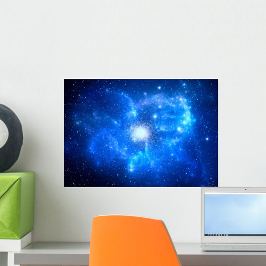 Globular cluster with nebula in the foreground Wall Mural