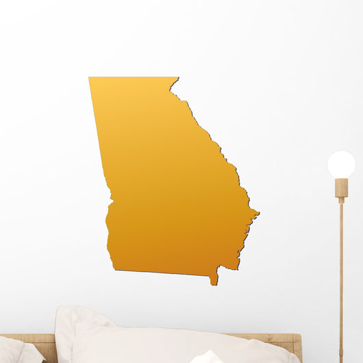 Orange Georgia map Wall Decal