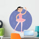 Cute cartoon little girl practising ballet Wall Decal