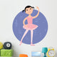 Cute cartoon little girl practising ballet Wall Decal