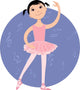 Cute cartoon little girl practising ballet Wall Decal