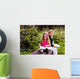 Little preschooler kid reading outdoor Wall Mural