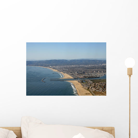 Aerial View of Santa Monica and Marina Del Rey Wall Mural