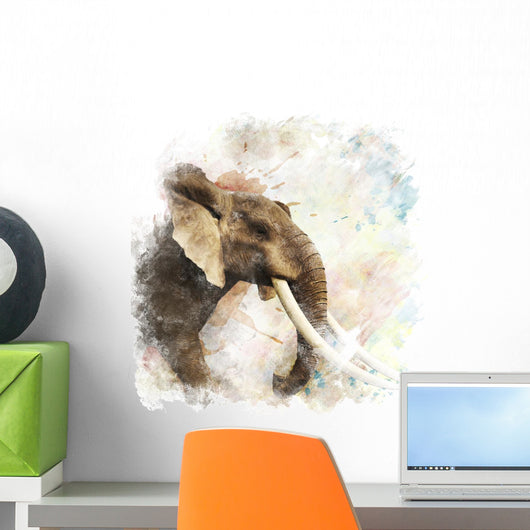 Watercolor Elephant Wall Decal