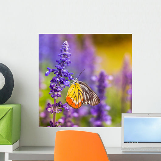 Lavender and Butterfly Wall Mural