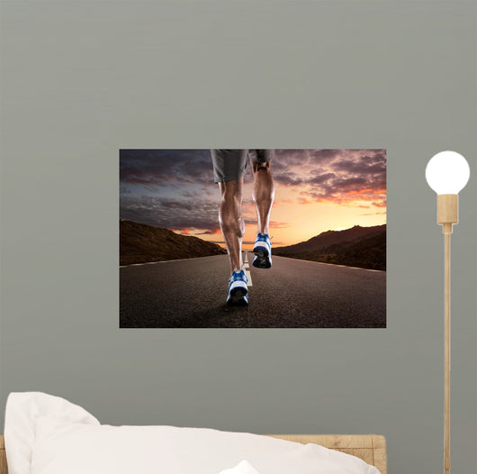 Up Athlete Running Empty Wall Decal