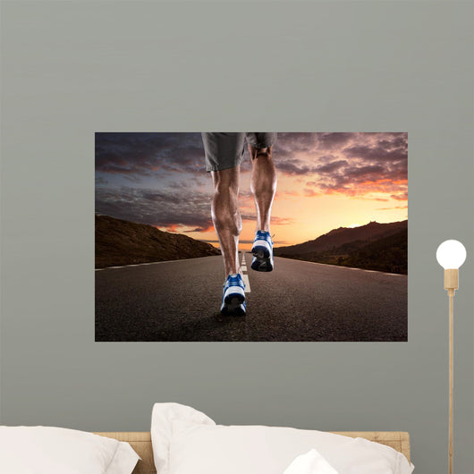 Up Athlete Running Empty Wall Decal