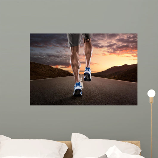 Up Athlete Running Empty Wall Decal