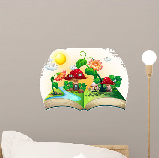 Mushroom House Book Wall Decal