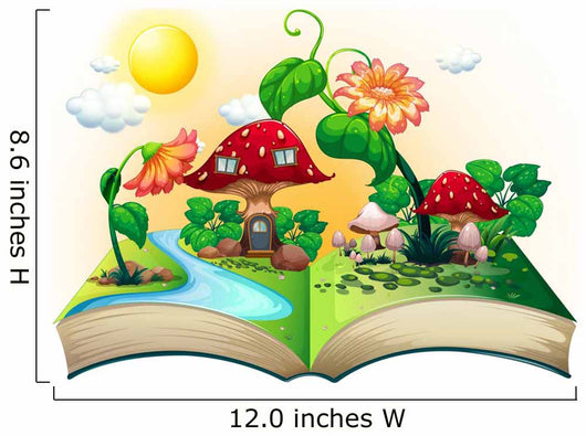 Mushroom House Book Wall Decal