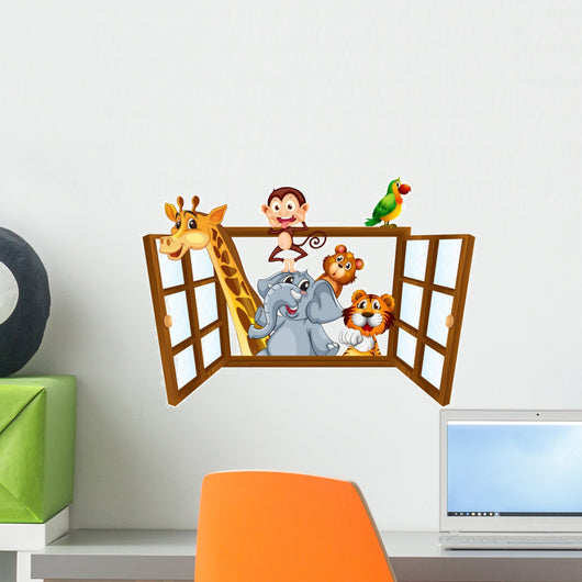 Animals and Window Wall Decal
