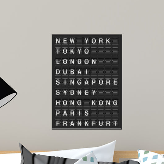 Departure Board Wall Decal