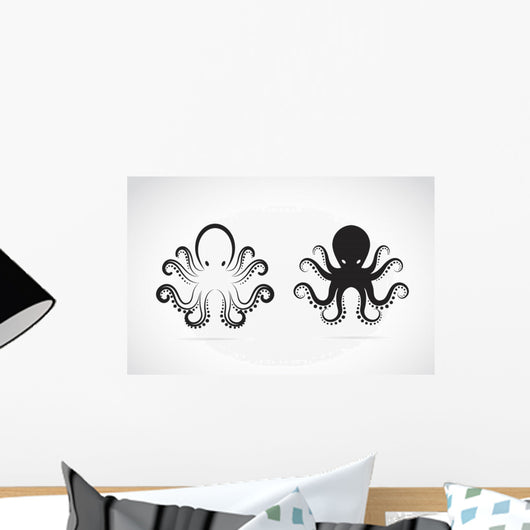 Vector image of an octopus on white background. Wall Decal