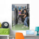 Male & Female Training in Gym Wall Mural