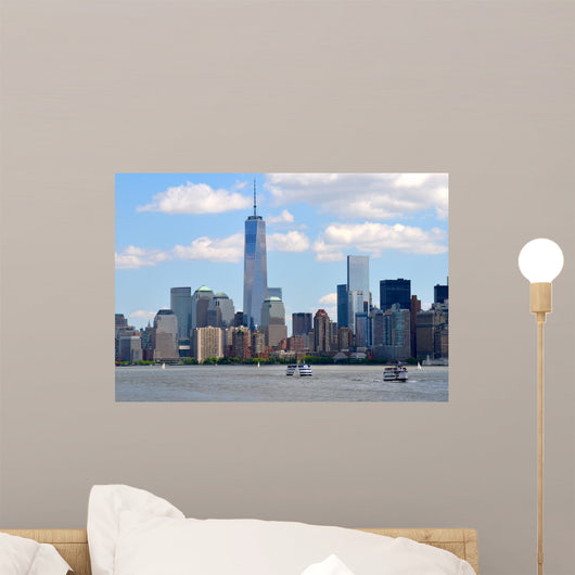 Lower Manhattan Skyline with One World Trade Center Wall Mural