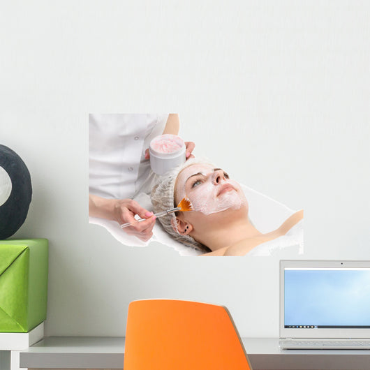 Facial Peeling Mask Applying Wall Decal