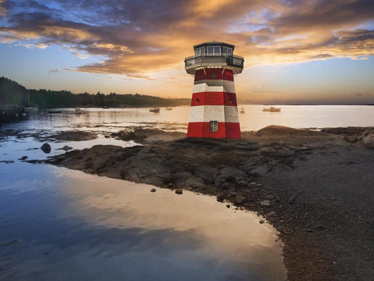 Red and White Striped Wall Decal