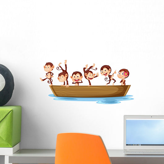 Monkeys and Boat Wall Decal