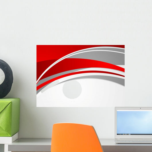 Abstract Red and Grey Wall Decal