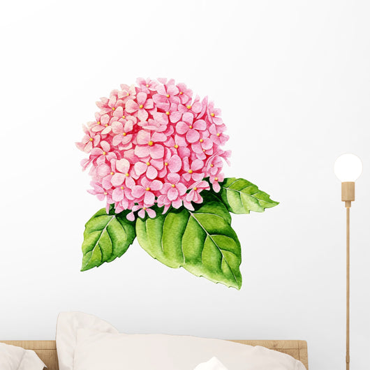 Pink Hydrangea Watercolor Wall Decal