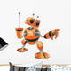 Orange RSS Robot Concept Wall Decal