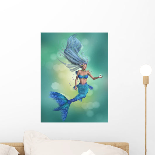 Mermaid in Blue Wall Mural