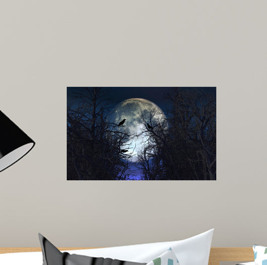 Spooky with Crows Trees Wall Decal
