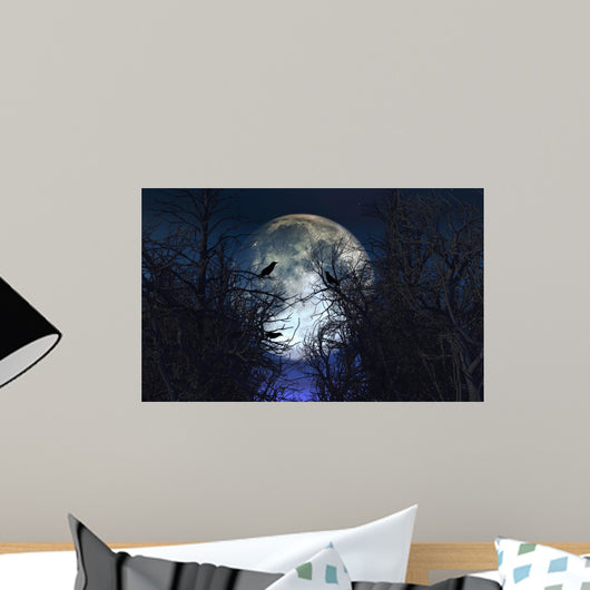 Spooky with Crows Trees Wall Decal